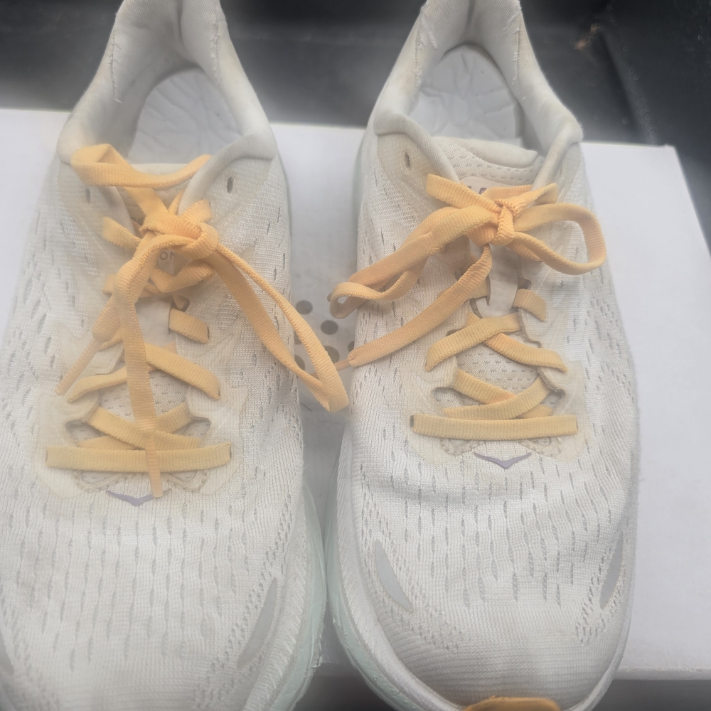 Hoka‎ One One White Shoes with Orange Accents